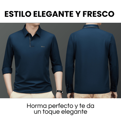 CAMISA POLO MANGA LARGA SEDA HELADA