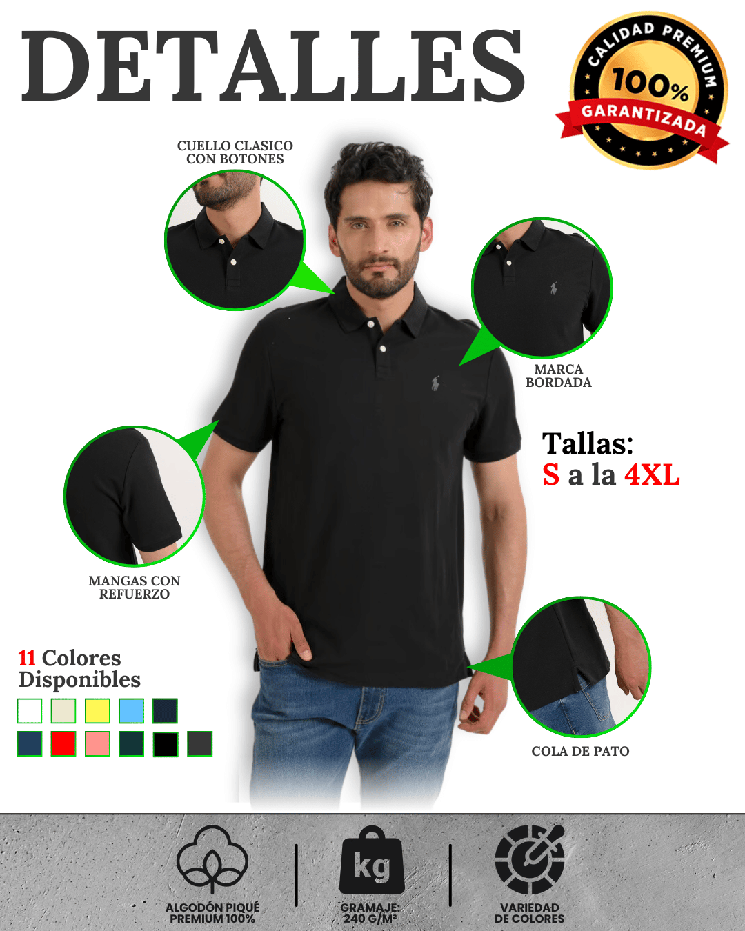 OFERTA X4 TIPO POLO CAMISETA RL